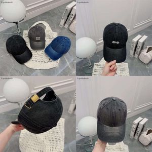 Gorra de béisbol con letras Miu para hombre y mujer, gorro viejo de tela vaquera con lavado con agua, versátil, novedad de 2024