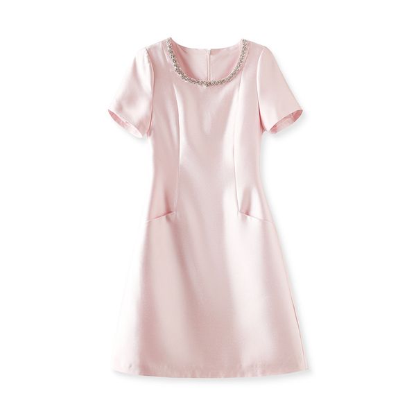 2024 Nouveaux modèles Designer pour femme d'été rose rose de couleur pure habit