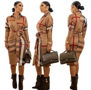 2024 Nieuwe modellen Fashion Rapel Rapel Korte mouwontwerper voor vrouwelijke kleding gedrukte hoge taille veterkleding modebedrijf damesjurk Vestidos plaidjurk 1289
