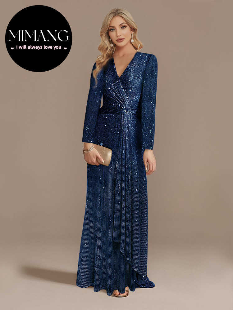 2024 Neue Multi-Farb-Mutterkleider Langsame V-Ausschnitt Mermaid Bankett Abendkleid für Frauen