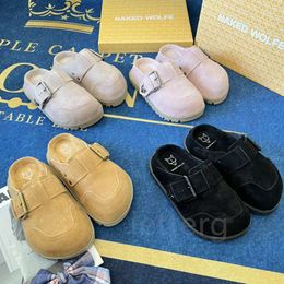 2024 nuevos zuecos Wolfe desnudos moda diseñador de lujo sandalias de mujer zapatillas de mula para hombre negro/rosa/caqui/marrón tamaño 35 ~ 44