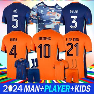 2024 NEUVE NETHERLANSSS SOCCER JERSEY 2025 The Kingdom Football Shirts Virgil Memphis F. De Jong 24 25 Shirts Player Fans Men Kids sets Kit Tops and Shorts 1988 Gullit