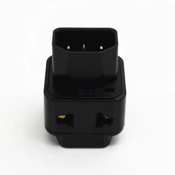 2024 Nouveau nouveau 2 en 1 IEC 320 C14 Male à C13 Adaptateur de puissance féminin PDU / UPS C13 Femme universelle AU / US / UK / UE Plug de conversion spéciale pour PDU / UPS