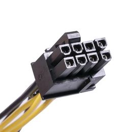 2024 Nieuwe nieuwe 50 cm 20 cm 6pin tot 8pin (6 + 2pin) PCI-E-kabel 18AWG-mijnbouw kan worden aangesloten op een verscheidenheid aan verschillende grafische kaarten voor mijnbouw