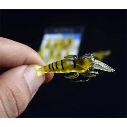 2024 Nouvelle nouvelle nouvelle crevette lumineuse Faux appâts de simulation douce Précette Lere Sodeur Appât de truite artificielle avec outil de pêche en mer à crochet-