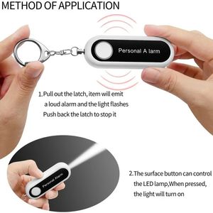 2024 Nouvelle nouvelle alarme d'autodéfense portable 125 dB Alarme de sécurité personnelle Keychain avec des lumières LED Alarme de sécurité d'urgence pour les femmes, les hommes, l'enfant