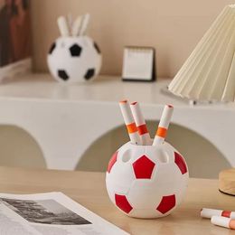 2024 NEW NEW Soccer Shape Tool Supplies Pen Pencil Holder Football Shape Toothbrush Holder Desktop Rack Table Home Decoration Student Gifts