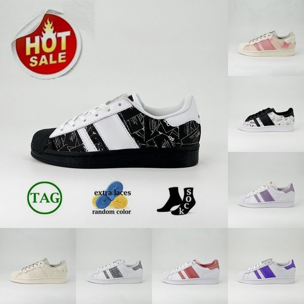 Top Originales Superstar Wales Bonner Zapatillas de deporte Zapatos de diseñador Entrenador vintage Suela antideslizante Moda Clásico Negro Blanco Hombres Mujeres Zapatos casuales 36-45 bch