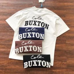 2024 Nuevo parche bordado Cole Baxton Camiseta de moda para hombre 1 1 Azul real Marrón Negro y blanco CB Etiqueta de camiseta para mujer 240313