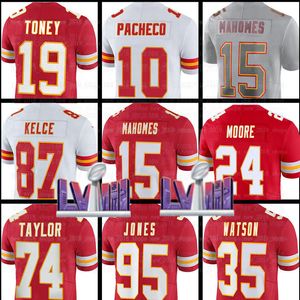 2024 Nouveau Patrick Mahomes Kansases City Football Chienes Jerseys Travis Kelce Jawaan Taylor Charles Omenihu Pacheco Nick Bolton Chris Jones Justin Reid Carlos Dunla