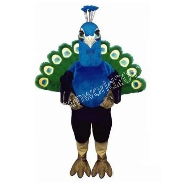 2024 Nuevo traje de mascota de pavo real Trajes de personaje de dibujos animados Traje Adultos Tamaño Traje Cumpleaños Navidad Carnaval Disfraces para hombres Mujeres