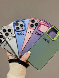 2024 Nouvelle livraison gratuite Case de téléphone Hello TPU personnalisée et minimaliste adaptée à l'iPhone 15/14/13/12/11