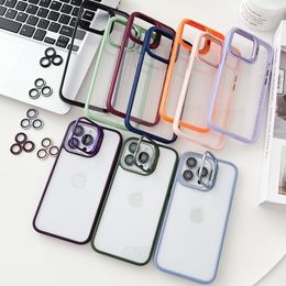 Fundas de teléfono con diseño de lujo, Protector de lente de cámara con soporte para cámara para iPhone 15 Pro Max 14 13 12 11, novedad de 2024