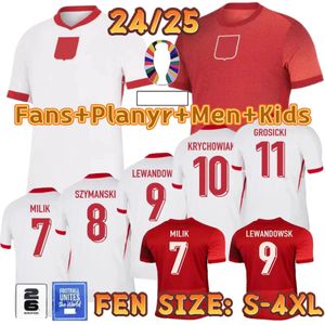 2024 Nouvelle-Pologne Lewandowski Football Jersey Polonia 24 25 Krychowiak Grosicki Zielinski Milik Zalewski Set Children's Children's Polish Football Shirt