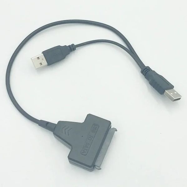 2024 Nouveau câble adaptateur USB2.0 à SATA portable à 2,5 pouces Câbles de pilote dur 3,5 pouces 7 + 15 Câble adaptateur de disque dur pour le HDD / SSD Hardfor