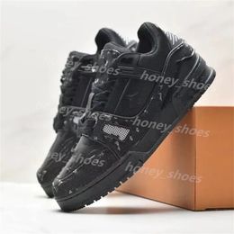 2024 Nueva impresión Diseñador superior de partículas Zapatos casuales de lujo Amantes clásicos para hombres y mujeres Zapatillas de deporte blancas de caña baja Hotsale Fashion Trainer 36-45 H202