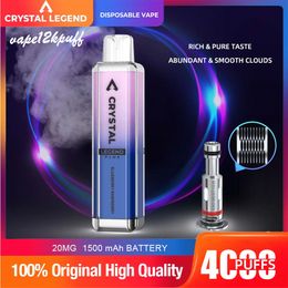 ATVSWARShip d'origine 4000puff Vape Rechargeable Coil de maillage 1500mAh Ensemble de cigarette électronique avant 10 ml avec 10 saveurs de haute qualité 2% 12kpuf 16kpuff 18Kpuff