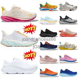 2024 Nuevo producto zapatillas para correr para hombres Sneakers de diseñador Mujeres Clifton 9 Bondi Triple Blanco Blanco Gris Canción de verano Coastal Sky Mens Fiebre Outdoor Sports Trainers