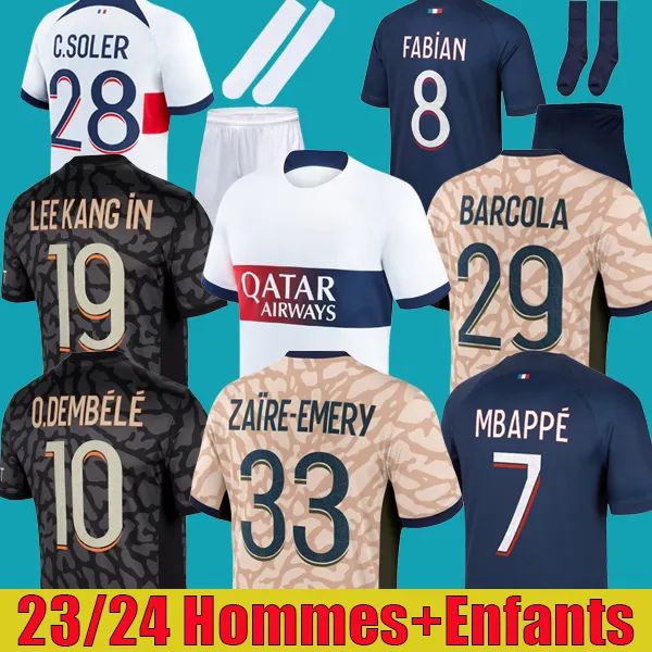 2024 nouveau maillot de football psgES MBAPPE maillot de football 2025 paris Maillots maillot de football psgjersey hommes enfants kit ensembles uniformes enfants KANGIN O DEMBELE G.RAMOS KOLO