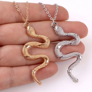 2024 Nieuwe Punk Snake Hanger Ketting 14K Goud Kleur Voor Mannen Vrouwen Hals Sieraden Verklaring Pouplar Ketting Geschenken