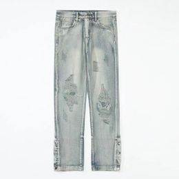 2024 nieuwe paarse merkjeans Denim broek Heren jeans Designer Jean Heren Blauwe jeans High-end kwaliteit Recht ontwerp Retro Streetwear Casual joggingbroek maat 28-36