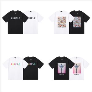 2024 Nouveaux t-shirts de marque violette Color Cotton Coton Coton Loose Casual Mens et T-shirt à manches courtes pour femmes