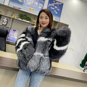 2024 NIEUWE ECHTE FUR, Korean Design Beroemdheden Luxe Vintage Women's Natural Fox Fur Coats and Jackets Women Clothing Outerwear