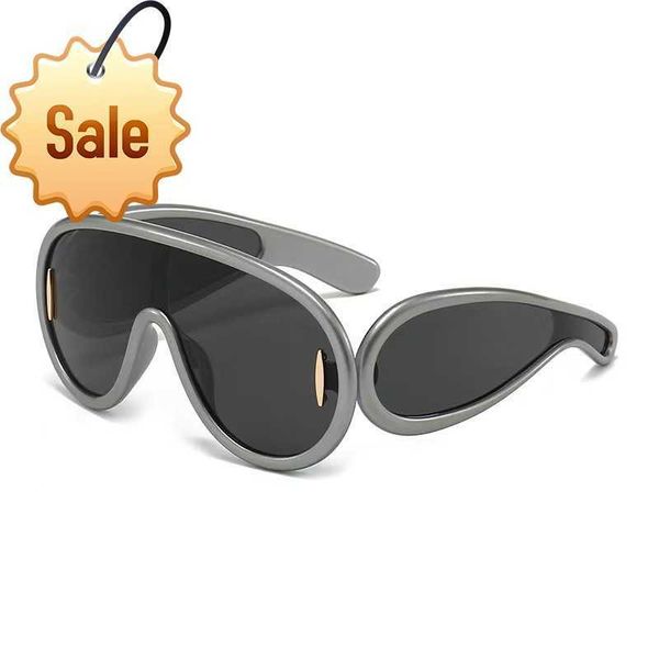 2024 Nuevos lanzamientos Ventas calientes Gafas vintage Oculos Lentes gruesas de una pieza Gafas de sol de gran tamaño UV400 Shield Shades