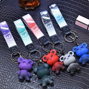 Porte-clés ours musical transparent en résine, créatif, pour sac de voiture, pour amoureux, petit pendentif, vente en gros, nouvelle collection 2024