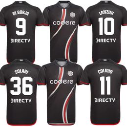 2024 New River Plate Third Soccer Jersey Black 24 25 M Borja Lanzini Colidio Solari Camisetas de fútbol para adultos
