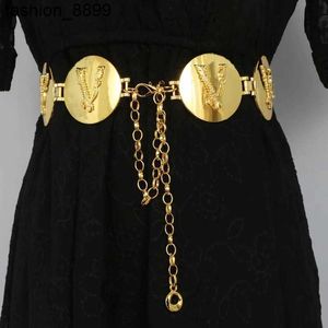 2024 Nouvelle couleur rond couleur argent couleurs alphabet ceinture de luxe robe de luxe longue chaîne de taille concepteur ceinture de mode pour femmes