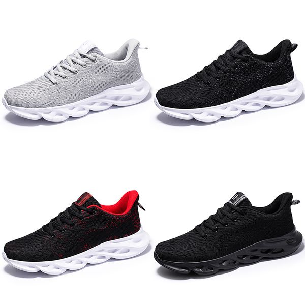 2024 Zapatillas para correr Desodorante de malla y hombres ligeros Mujer Negro Rojo Blanco Gris Entrenadores Zapatillas de deporte de fondo suave antideslizante transpirable