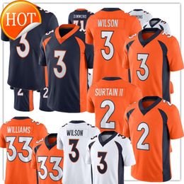 2024 New Russell Wilson Jersey Phillip Lindsay Jerry Jeudy Patrick Surtain II John Elway Courtland Sutton Justin Simmons Peyton Manning Javonte Williams Football J