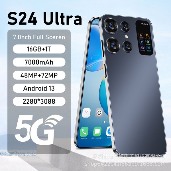 2024 nouveau S24ultra Mobile transfrontalier HD grand écran 16 1 mémoire en Stock Smartphone Source usine