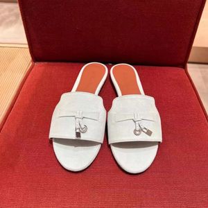 topkwaliteit sandalen suède leer buiten strand Sliders loafe indoor Slipper zonnige charme vintage slides dames cadeau sexy platte sandaal loro Mule Zomer reizen pianas