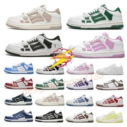 2024 Nouvelles chaussures Designer Skel Top Low Chaussures Chaussures de sport Skelet Bones Runner Femmes Hommes Chaussures Baskets En Cuir Véritable À Lacets Entraîneur Chaussures Chaussure en cuir