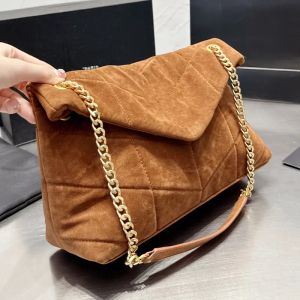 2024 Nieuwe Schoudertassen Designer Dames Loulou Puffer Suede Messenger Bag Frankrijk Merk Gewatteerde Lederen Crossbody Handtas Dame Dubbele Kettingriemen Schouderhandtassen