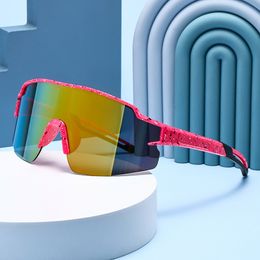 2024 Nieuwe ski -zonnebrillen voor jongens en meisjes spiegel lenzen één stukken fietsen bril Big Child Buiten Sun Glazen Sport Custom Logo