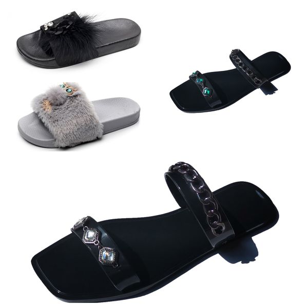 2024 Nuevas zapatillas Plataformas de sandalias Zapatillas de rafia Diseñador Mujer Hombre Verano Tacones planos Casual Flip Flop Piscina al aire libre Slider Playas Zapato GAI