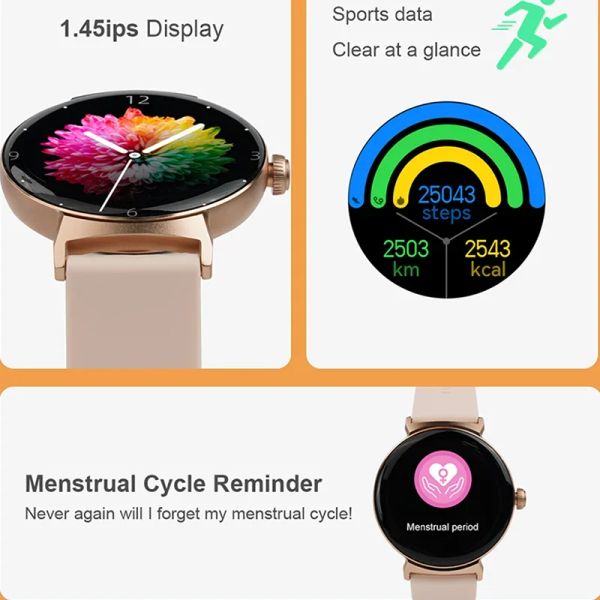 2024 Nouveau Smart Watch Bluetooth Call Sports Watch Luxury Ladies Corloge personnalisée Calcul cardiaque ECG PPG Smartwatch pour les femmes pour iOS