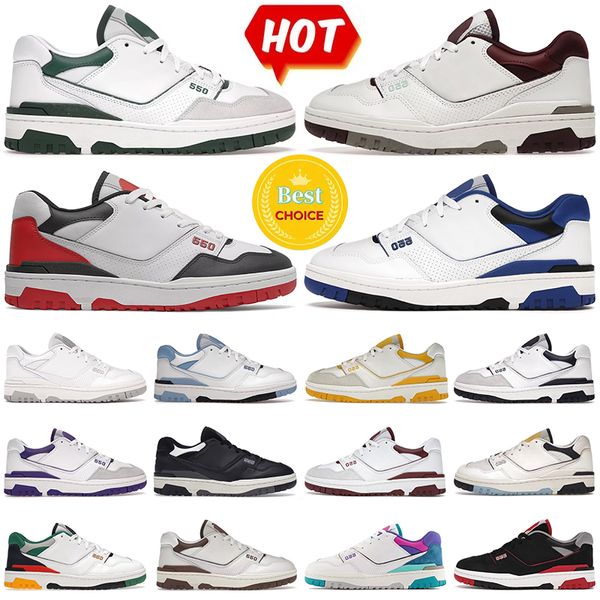 2024 Nouveaux baskets Chaussures de créateurs Hommes Baskets Chaussures de course Blanc Bleu Bourgogne Vert Blanc Gris UNC Panda Sea Salt Noir Rich Paul BB550 Sports Hommes Femmes Chaussure