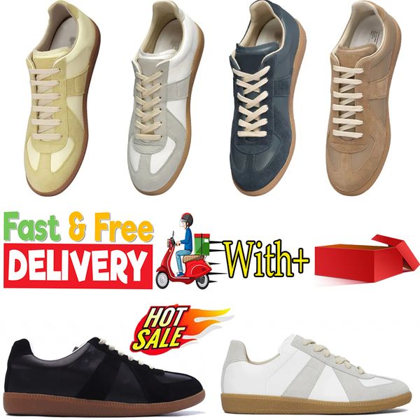 2024 Nouvelles baskets Loafer Cuir femme Vintage Mens Designer Trainer Fashion Margieas White Casual Shoes Tennis Chaussures décontractées Gai 36-45