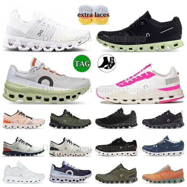 2024 Nuevas zapatillas de zapatillas Nova Running Shoes Booters CloudMonster Stratus Platform Shoes Cloudsurfer UltarBoost Todos los blancos de cuero azul claro 5 Trainador de calzado de tenis neón Tan