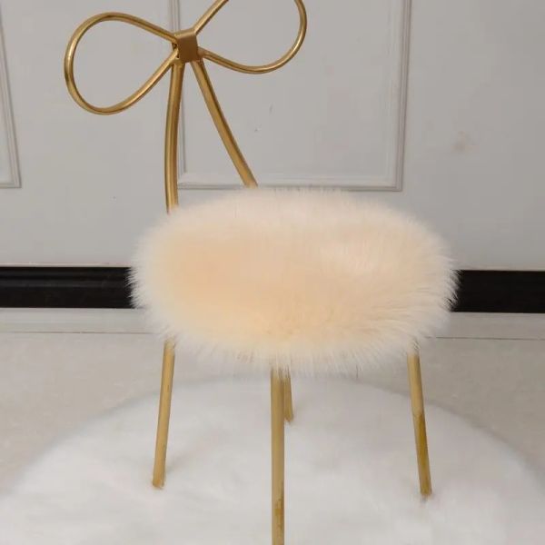 Coussin rond en laine chaude de couleur unie, coussin de tabouret épais pour chaise de salle à manger, tapis de siège antidérapant, haute qualité 2024, nouvelle collection 2021