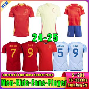 2024 Nueva España GAVI MORATA M.ASENSIO Equipo nacional Fan Player Versión Camisetas de fútbol Copa de Europa MERINO CANALES FABIAN Camiseta de fútbol Hogar lejos Kit para niños Uniformes