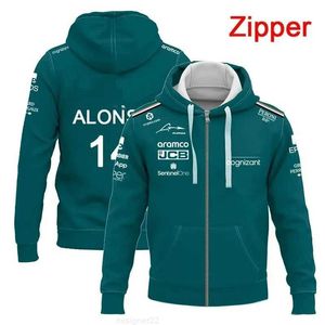 2024 Nieuwe lente en herfst F1 Team Alonso 14 Stroll 18 3D-geprinte herenroad-hoodie dames en kinderen