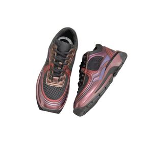 2024 nouveau printemps et automne petit parfum couleur correspondant haut cuir décontracté respirant net rouge roi le même style de chaussures de sport