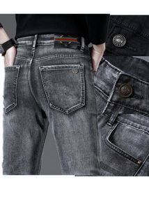 2024 Nouveau Spring / Automne Mens Ripped Slip Fit Elasticity Jeans Men's Hermter Business Famme Classic Casual Colters Fashiom Brand Designer Jeans Pantalon G668