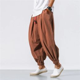 2024 Nuevos hombres de primavera Pantalones de chándalos sueltos Linería china Pantalones de chándal con sobrepeso de alta calidad Marca informal de gran tamaño Masculino