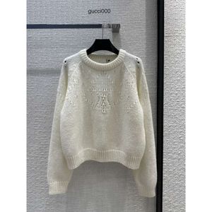 2024 NIEUWE Spring Milan Runway Sweaters O nek lange mouw high-end jacquard pullover dames designer kleding 0114-1